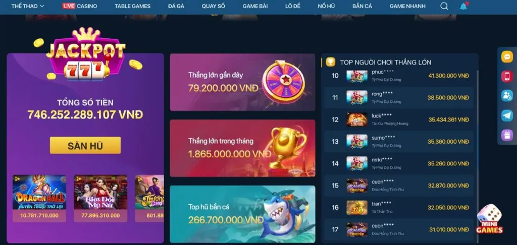Ảnh chụp màn hình ứng dụng 8qbet với các trò chơi